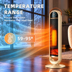 JIOABL Tall Tower Flame Heater with Light | 1500W, 4 Functions, 3s Quick Heat, 2 Heat Settings, Low Noise, Oscillation & Timer