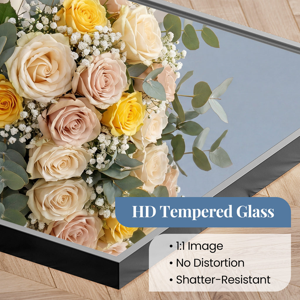 JIOABL Rectangular Shatterproof Tempered Glass Mirror, Aluminum Alloy Frame for Bedroom, Hallway, Living Room