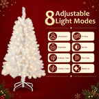 JIOABL Pre-Lit Artificial Christmas Tree, Pre Strung LED Lights, Indoor Xmas Holiday Decor with Metal Stand