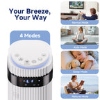 JIOABL Bladeless Tower Fan: 5 Speed Settings, 4 Modes, 25Ft/s Breeze, & Customizable Timer for Peaceful Sleep & Optimal Airflow