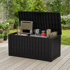 JIOABL 60-Gallon Waterproof Deck Box, UV-Resistant Resin, Lockable with Handles, Ideal for Patio Cushions, Garden Tools & Pool Accessories