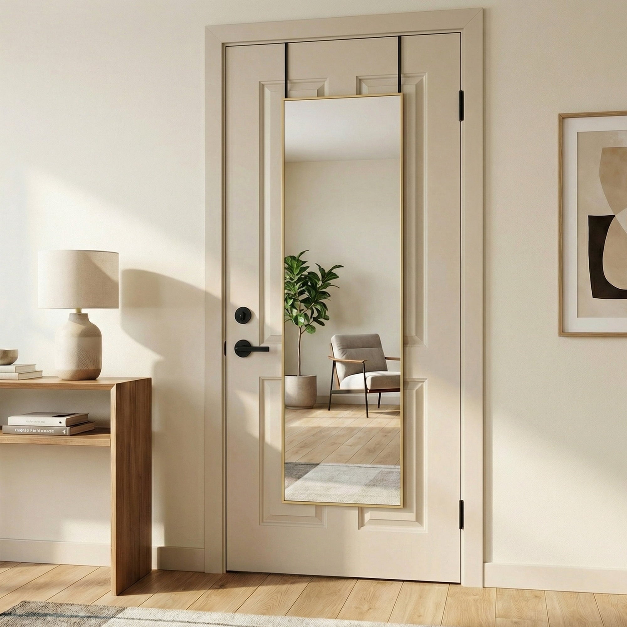 JIOABL 47" x 14"  Full Length Wall Mounted Mirror, Aluminum Alloy Frame, HD Glass, for Bedroom, Living Room & Entryway
