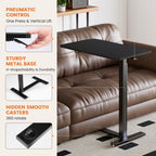 JIOABL Adjustable Overbed Bedside Table with Hidden Wheels for Hospital