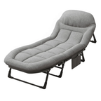 JIOABL Folding Camping Cot for Adults with Headrest & Mattress, 71 Inch Portable Sleeping Bed for Camping, Travel, Gray