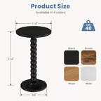 JIOABL Round Side Table, Small End Table with Waterproof MDF & Solid Wood Leg, Compact Space-Saving Accent Table for Living Room, Bedroom or Corners