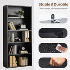 JIOABL Bookcase, 53 Inch Large Storage Tall Standing Bookshelf with Adjustable Shelves for Home Office, Living Room, Bed Room