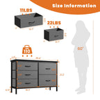 JIOABL 5-Drawer Dresser with Drawer Organizers for Bedroom, Living Room, or Closet