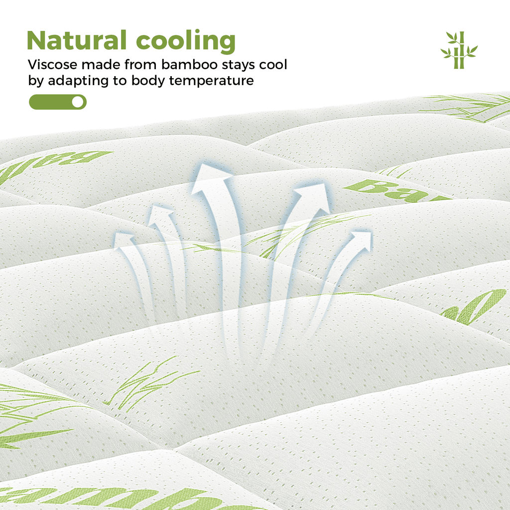 JIOABL Ultra-Soft Bamboo Fiber Mattress Protector, Cooling & Deep Pocket Design, Machine Washable