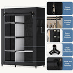 JIOABL Portable Clothes Rack with Shelves, Freestanding Closet Organizer with Hanging Rods for Bedroom, Entryway