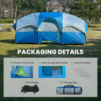 JIOABL 8 Person Camping Tent with Room Divider, Waterproof Polyester, Easy Setup, Portable with Carry Bag, Stakes & Ropes for Outdoor Camping