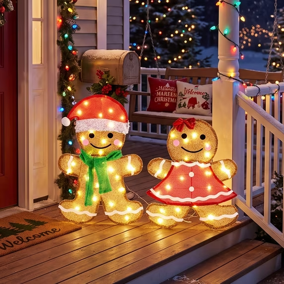 JIOABL 2 Pack LED Penguin Christmas Decor, Warm White Light, 18 in and 22 in, Outdoor Yard Stake, Easy Setup