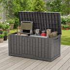 JIOABL 60-Gallon Waterproof Deck Box, UV-Resistant Resin, Lockable with Handles, Ideal for Patio Cushions, Garden Tools & Pool Accessories