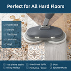 JIOABL Scrubbing Steam Mop with Dual Rotating Pads, LED Headlights and Adjustable Steam Modes for Sealed Hard Floors