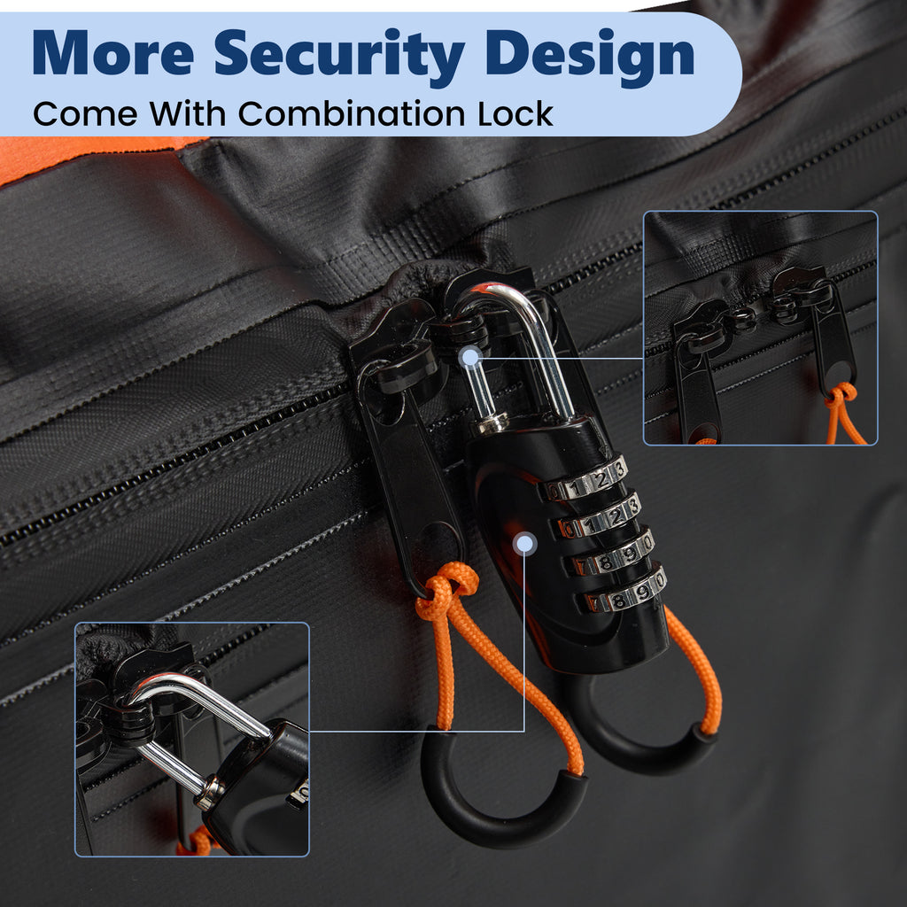 JIOABL Waterproof Car Roof Bag, 15 Cu Ft Rooftop Cargo Carrier with 6 Safety Hooks, Anti-Slip Mat, Lock, and Storage Bag for Cars & SUVs