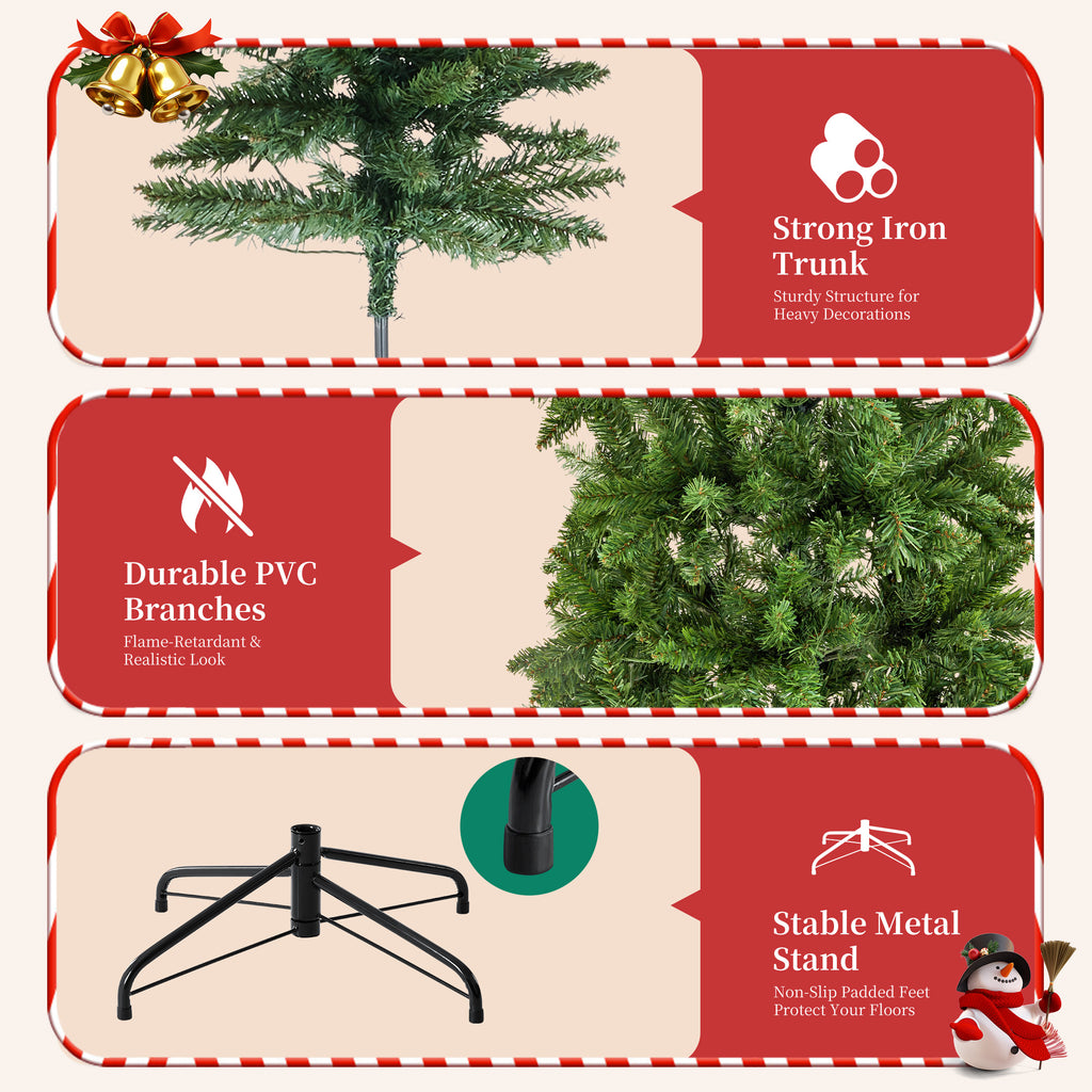 JIOABL Pre-Lit Spruce Artificial Christmas Tree for Home, Office, and Party Decor