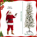 JIOABL Pre-Lit Fraser Fir Pencil Artificial Christmas Tree, Offering 8 Warm Light Modes