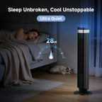 JIOABL Bladeless Tower Fan: 5 Speed Settings, 4 Modes, 25Ft/s Breeze, & Customizable Timer for Peaceful Sleep & Optimal Airflow