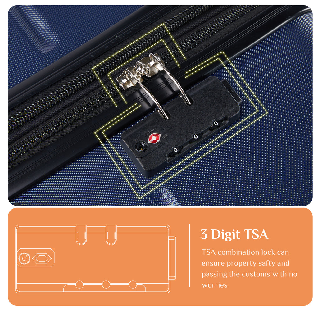 JIOABL Carry on Luggage, Hard Shell ABS Suitcase with Double Spinner Wheels, Lightweight Expandable Rolling Suit Case with TSA Lock