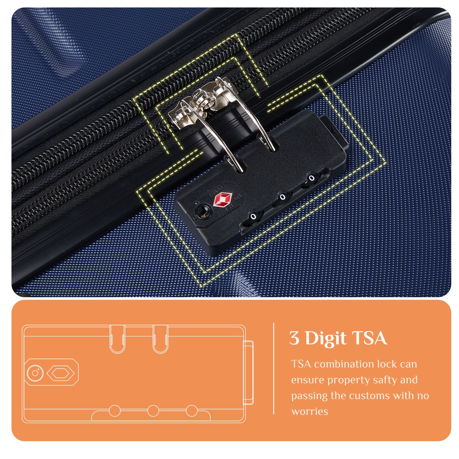 JIOABL Carry on Luggage, Hard Shell ABS Suitcase with Double Spinner Wheels, Lightweight Expandable Rolling Suit Case with TSA Lock
