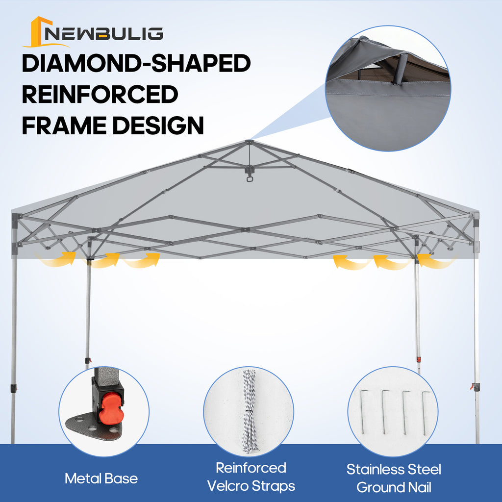 JIOABL 10x10ft One-Touch Instant Canopy, Waterproof, UV-Resistant, Heavy-Duty & Corrosion-Proof for Effortless Outdoor Shelter, White