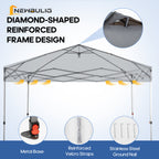 JIOABL 10x10ft One-Touch Instant Canopy, Waterproof, UV-Resistant, Heavy-Duty & Corrosion-Proof for Effortless Outdoor Shelter, White