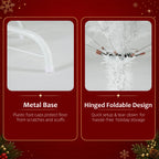JIOABL Pre-Lit Artificial Christmas Tree, Pre Strung LED Lights, Indoor Xmas Holiday Decor with Metal Stand