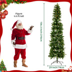 JIOABL Pre-Lit Fraser Fir Pencil Artificial Christmas Tree, Offering 8 Warm Light Modes