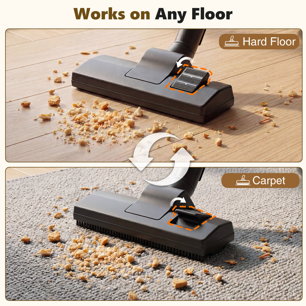 JIOABL Ultra-Convenient Vacuum Cleaner | 16KPA Suction, Auto Retractable Cord, 1.8L Large Dust Cup, Full No-Blind-Spot Cleaning for Floors & Stairs