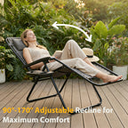 JIOABL 2pcs Adjustable Zero Gravity Chair with Pillow and Cup Holder,Patio Outdoor Foldable Lawn Lounge Chairs, Metal
