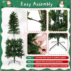 JIOABL Pre-Lit Fraser Fir Pencil Artificial Christmas Tree, Offering 8 Warm Light Modes