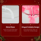 JIOABL Pre-Lit Artificial Christmas Tree, Pre Strung LED Lights, Indoor Xmas Holiday Decor with Metal Stand