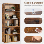 JIOABL Bookcase, 53 Inch Large Storage Tall Standing Bookshelf with Adjustable Shelves for Home Office, Living Room, Bed Room