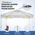 JIOABL 10x10ft One-Touch Instant Canopy, Waterproof, UV-Resistant, Heavy-Duty & Corrosion-Proof for Effortless Outdoor Shelter, White
