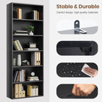 JIOABL Bookcase, 53 Inch Large Storage Tall Standing Bookshelf with Adjustable Shelves for Home Office, Living Room, Bed Room