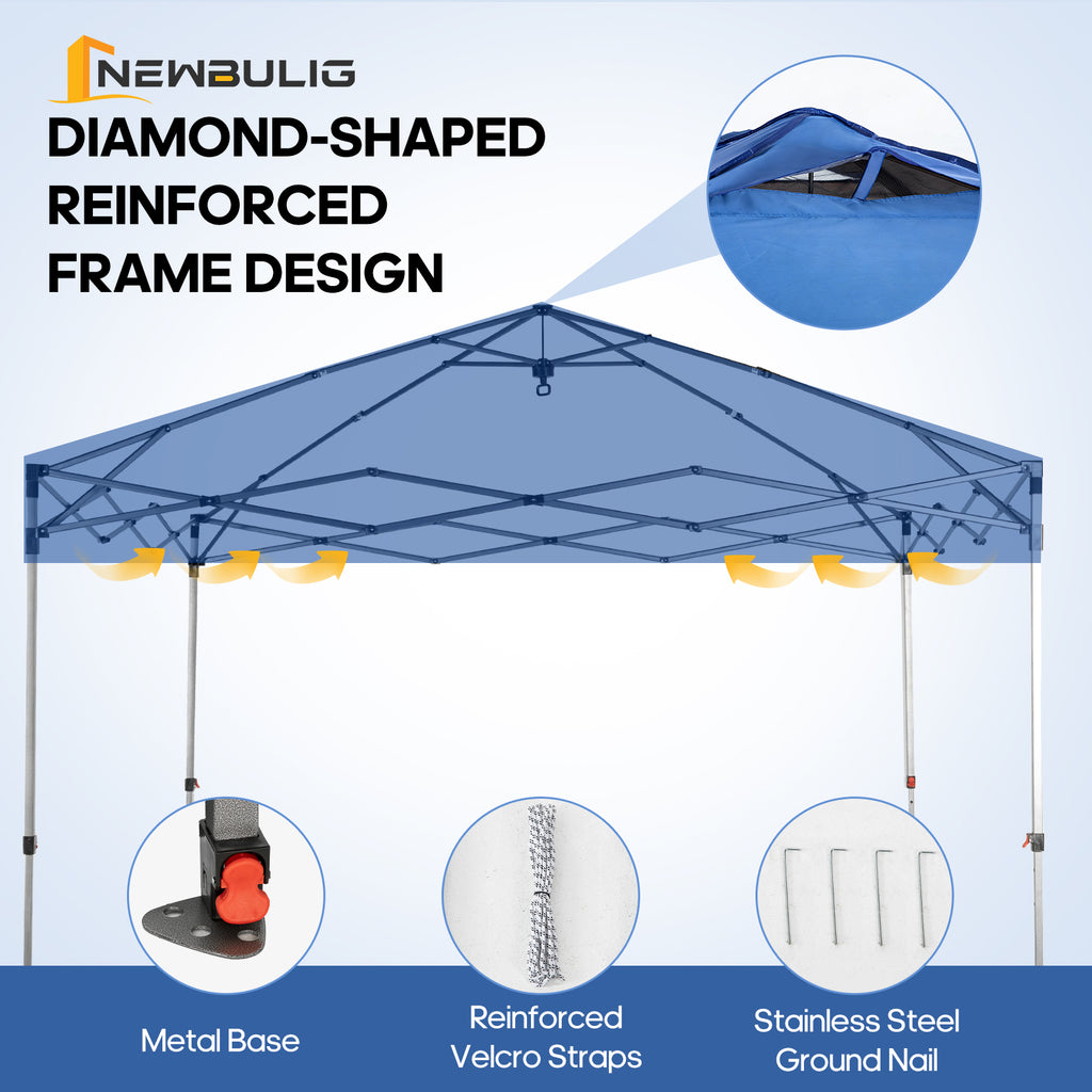 JIOABL 10x10ft One-Touch Instant Canopy, Waterproof, UV-Resistant, Heavy-Duty & Corrosion-Proof for Effortless Outdoor Shelter, White