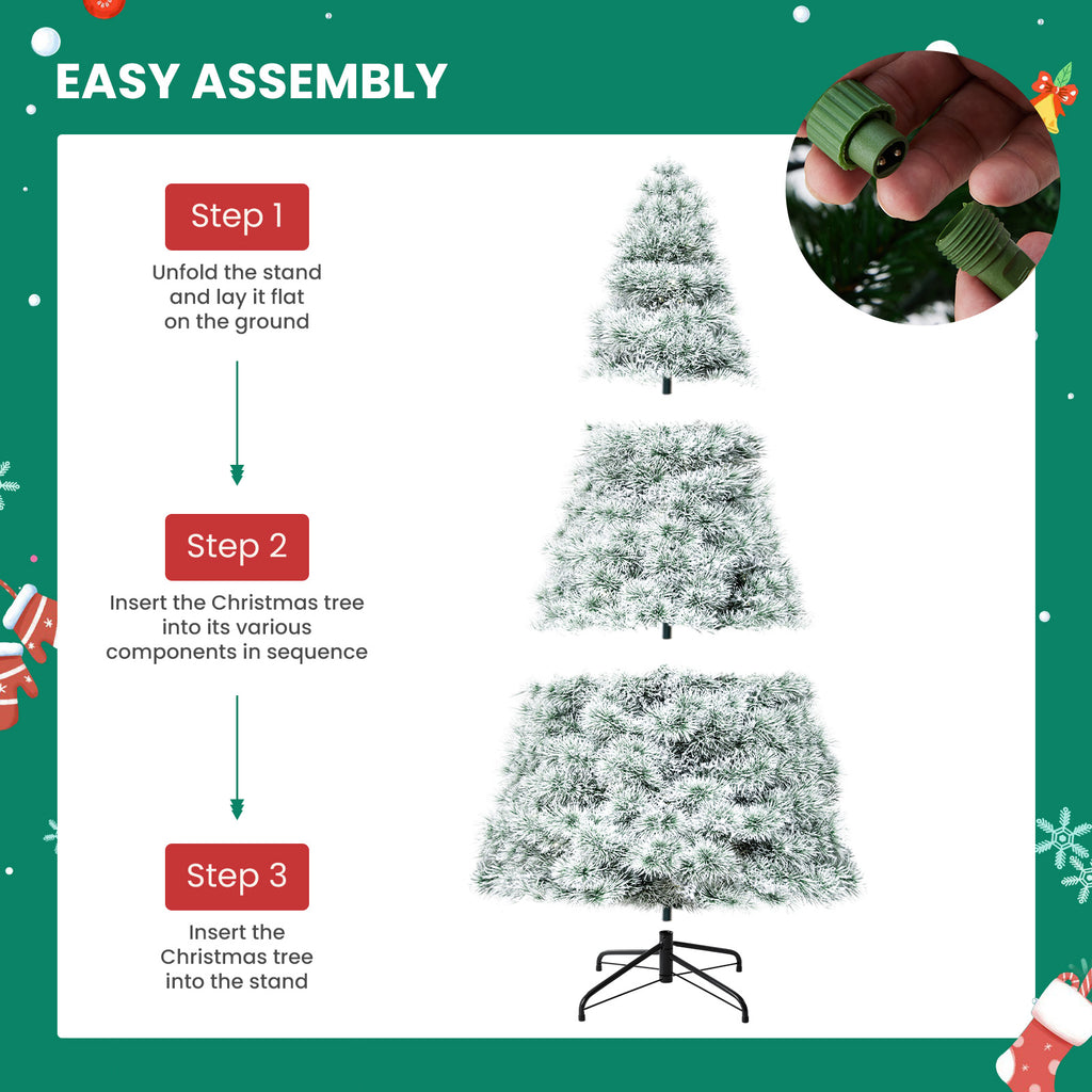 JIOABL Pre-Lit Spruce Artificial Christmas Tree for Home, Office, and Party Decor