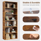 JIOABL Bookcase, 53 Inch Large Storage Tall Standing Bookshelf with Adjustable Shelves for Home Office, Living Room, Bed Room