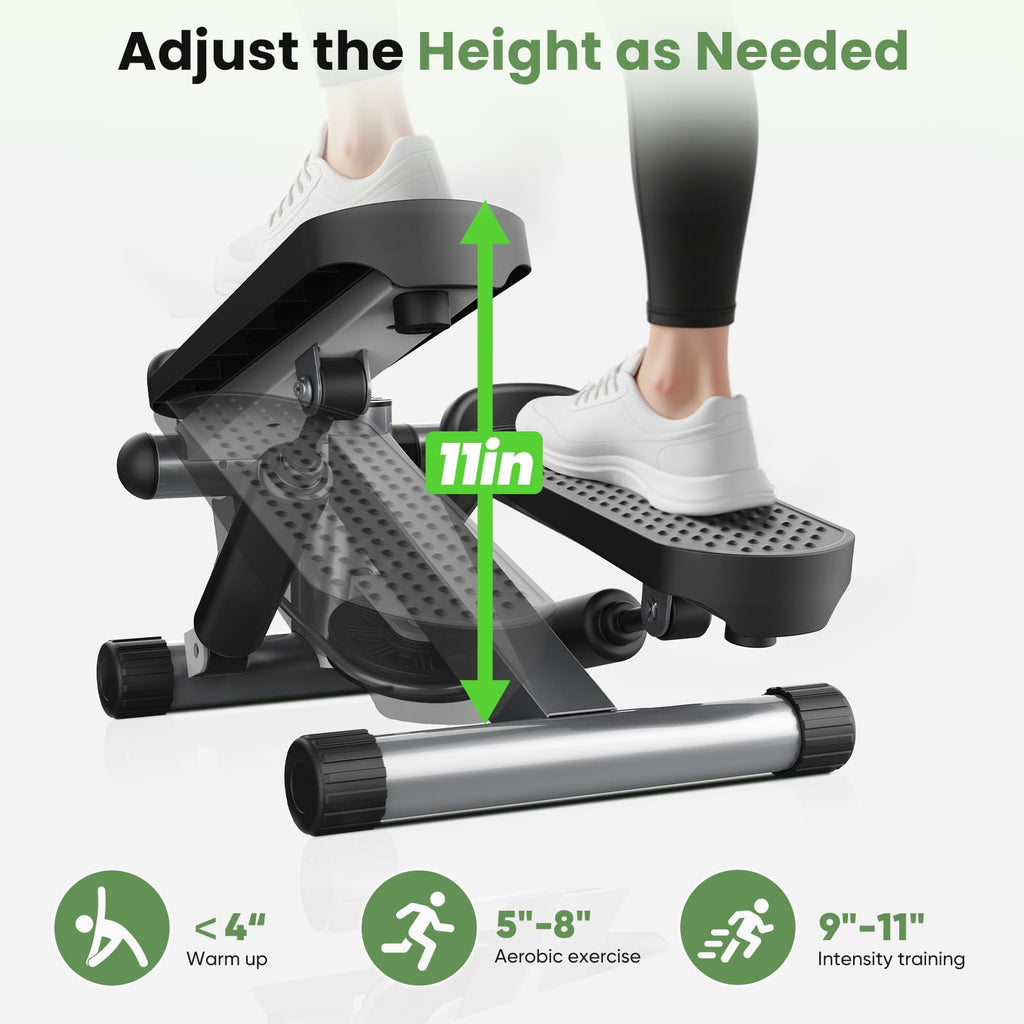 JIOABL Mini Steppers Machine with Resistance Bands for Home Exercise , 300lbs Capacity