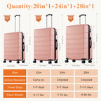 JIOABL Carry on Luggage, Hard Shell ABS Suitcase with Double Spinner Wheels, Lightweight Expandable Rolling Suit Case with TSA Lock
