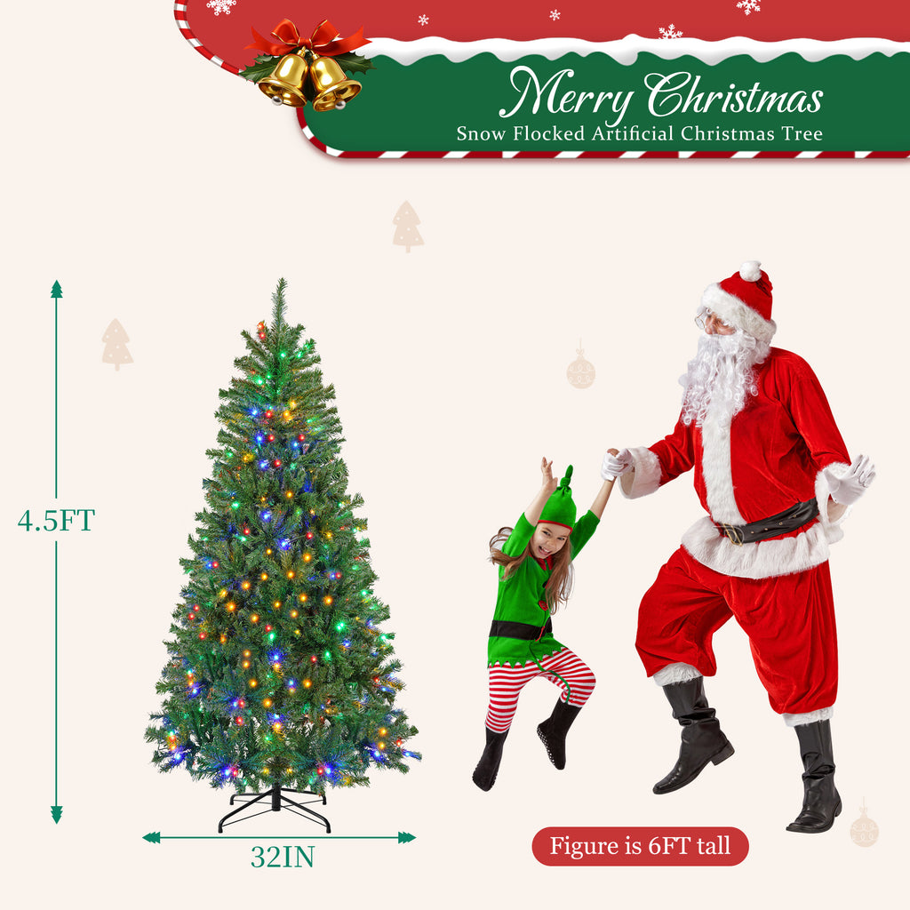JIOABL Pre-Lit Spruce Artificial Christmas Tree for Home, Office, and Party Decor