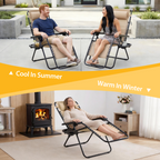 JIOABL 2pcs Adjustable Zero Gravity Chair with Pillow and Cup Holder,Patio Outdoor Foldable Lawn Lounge Chairs, Metal