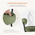 JIOABL Dining Chairs, Boucle Upholstered Kitchen Chairs with Curved Backrest & Metal Legs, Mid Century Modern Round Dining Room Chairs for Vanity, Living Room