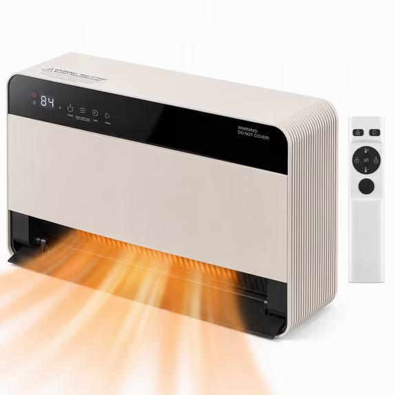 JIOABL Space Heater, Wall Heater for Indoor Use with Thermostat, White