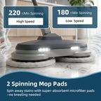 JIOABL Scrubbing Steam Mop with Dual Rotating Pads, LED Headlights and Adjustable Steam Modes for Sealed Hard Floors