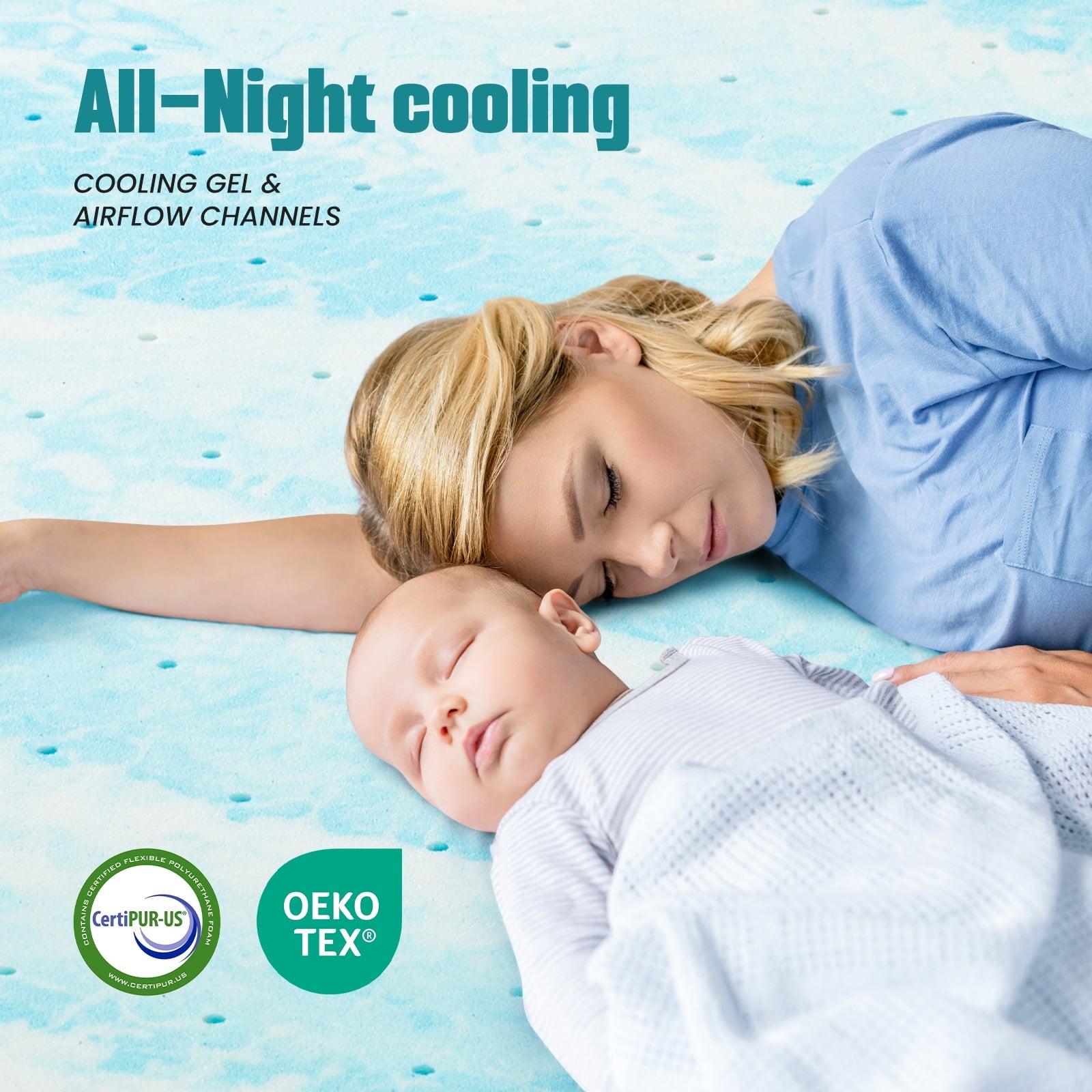 JIOABL  Memory Foam Mattress Topper with Cooling Gel, CertiPUR-US Certified, Pressure Relief & Breathable Comfort Bed Topper, Queen Size, 0 of 8     JIOABL JIOABL 4-Inch Memory Foam Mattress Topper with Cooling Gel, CertiPUR-US Certified, Pressure Relief