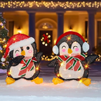 JIOABL 2 Pack LED Penguin Christmas Decor, Warm White Light, 18 in and 22 in, Outdoor Yard Stake, Easy Setup