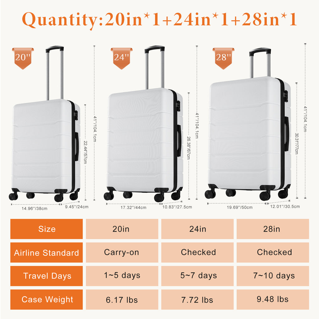 JIOABL Carry on Luggage, Hard Shell ABS Suitcase with Double Spinner Wheels, Lightweight Expandable Rolling Suit Case with TSA Lock