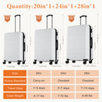 JIOABL Carry on Luggage, Hard Shell ABS Suitcase with Double Spinner Wheels, Lightweight Expandable Rolling Suit Case with TSA Lock