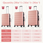JIOABL Carry on Luggage, Hard Shell ABS Suitcase with Double Spinner Wheels, Lightweight Expandable Rolling Suit Case with TSA Lock