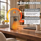 JIOABL Square Desktop Heater | 1500W, 5 Working Modes, 70° Oscillation, Quiet, Tip-Over and Overheat Safety Protection